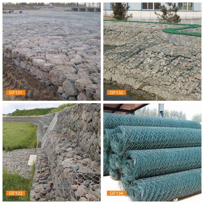 Galvanzied 1.0m Yükseklik Pvc Kaplı Gabion Kutu Tel Güçlü Esneklik Dokuma 1