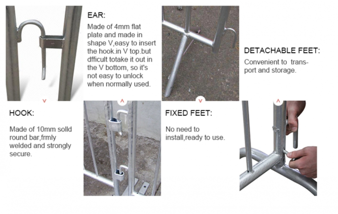 Çelik Konseri Kaza Özel Kalabalık Kontrolü Engeller Barikat 60 inç 2