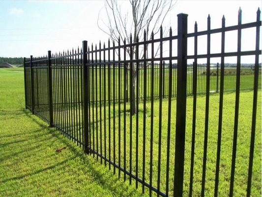 Metal Siyah Güvenlik 6x8 Çelik Piket Çit Mızrak Çit Panelleri Dış Bahçe Galvanizli Zeytin Demir Çelik Çit Panelleri