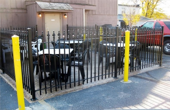 Kolay Montajlı Metal Çit Bahçe Ornamental Çelik Piket Çit Bahçe Ticari Tubular Çit için Kaydırıcı Kapı