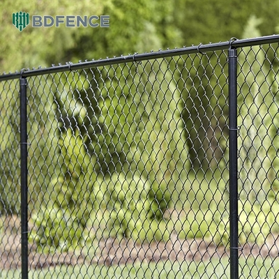 8 Ft Zincir Bağ Çit PVC Kaplı Siyah Vinyl Cyclone Demir Tel Mesh Metal Çit Dış Bahçe Çit Paneli için
