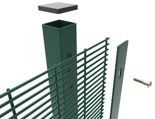 Galvanizli kaynaklı toz kaplı tel örgü dış çit güvenlik çiti 358 Anti tırmanış çit paneli