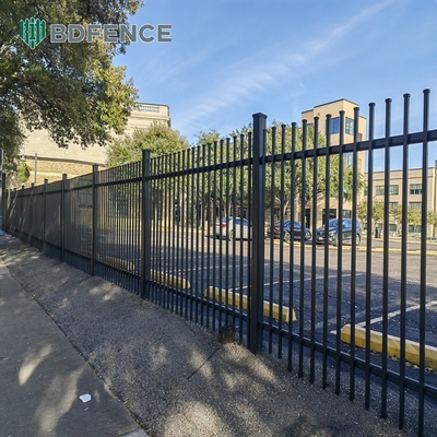 Konut Metal Piket Çit Paneli Siyah Toz Kaplı kare tüp Anti Pas Galvanizli Çelik Çit