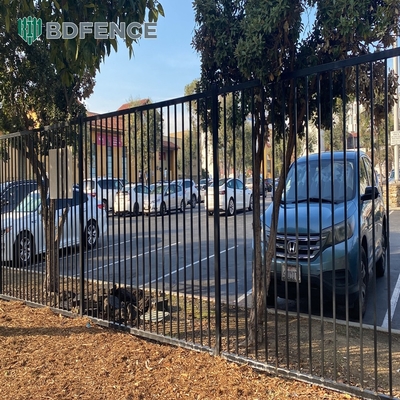 Konut Metal Piket Çit Paneli Siyah Toz Kaplı kare tüp Anti Pas Galvanizli Çelik Çit