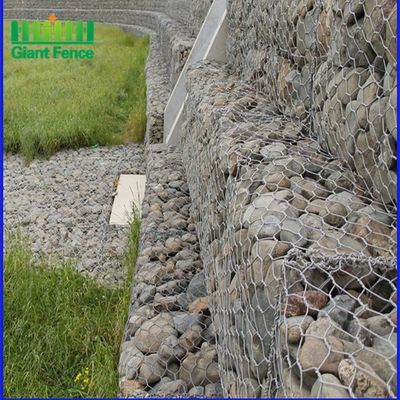 Galvanzied 1.0m Yükseklik Pvc Kaplı Gabion Kutu Tel Güçlü Esneklik Dokuma
